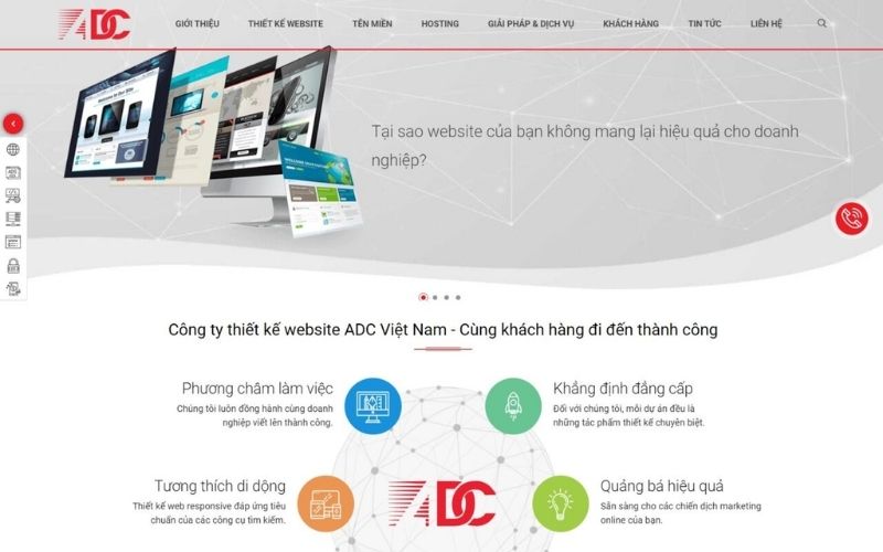dịch vụ thiết kế web spa ADC Software