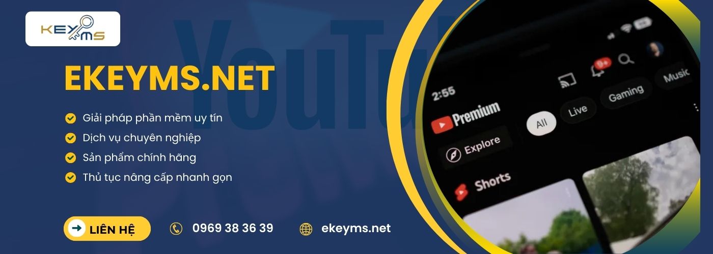 Mua tài khoản YouTube Premium giá rẻ, chính chủ tại EKEYMS.NET